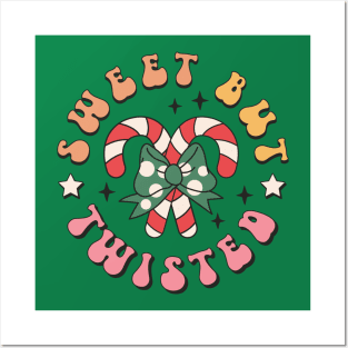 Sweet but Twisted Christmas Candy Cane Gift Posters and Art